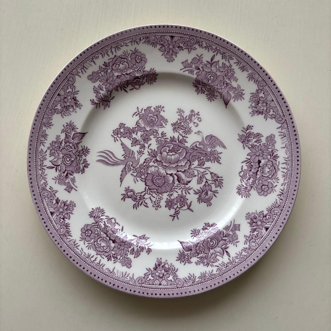 《廃盤》バーレイ　プラム　アジアンティックフェザンツ　プレート22.5cm
