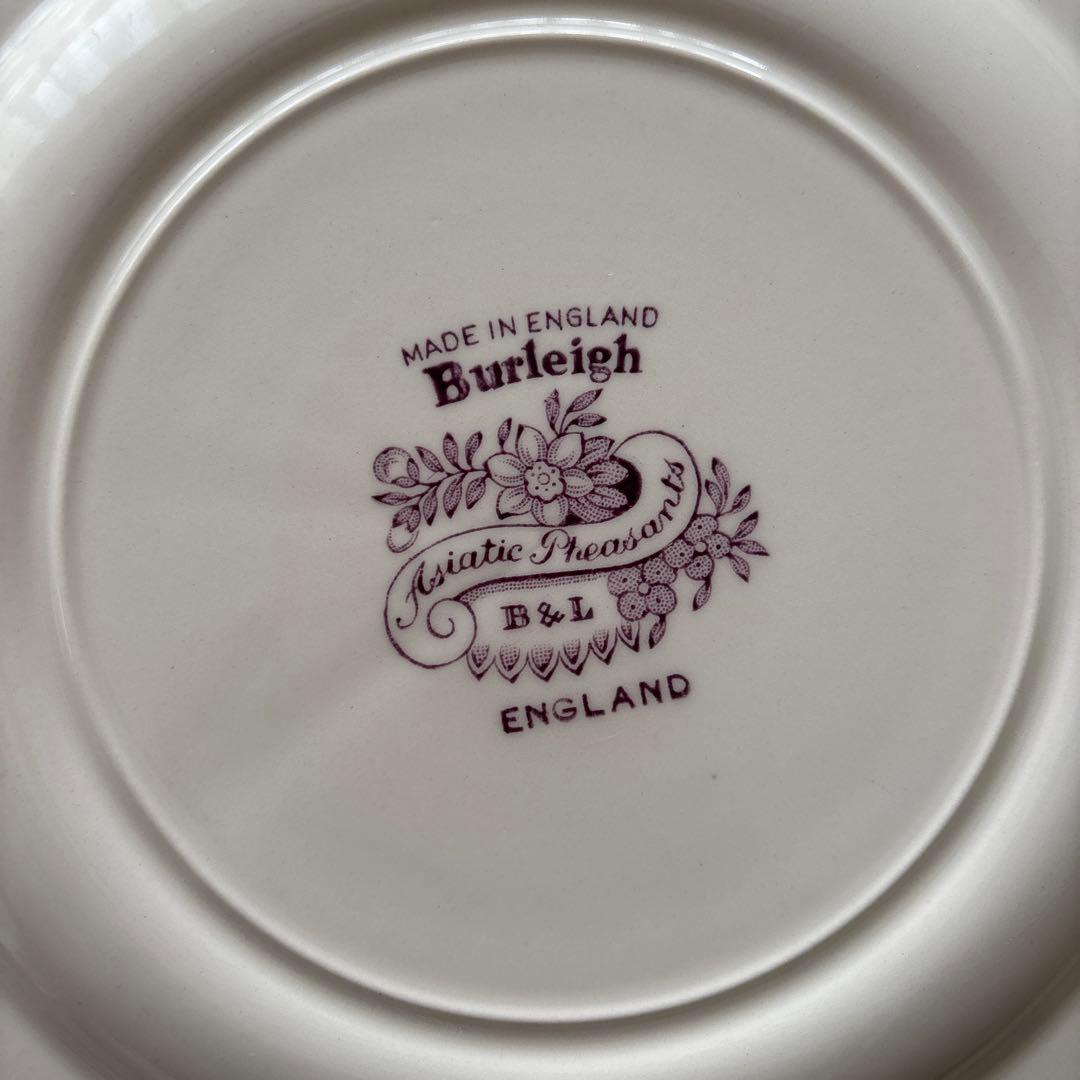 《廃盤》バーレイ　プラム　アジアンティックフェザンツ　プレート22.5cm