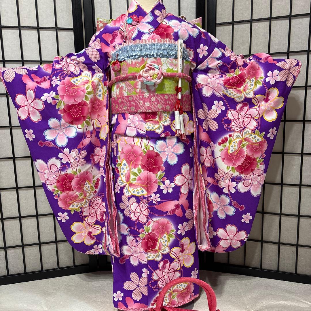 七五三　着物セット　7歳　ブランド乙葉　紫色　美品　フルセット