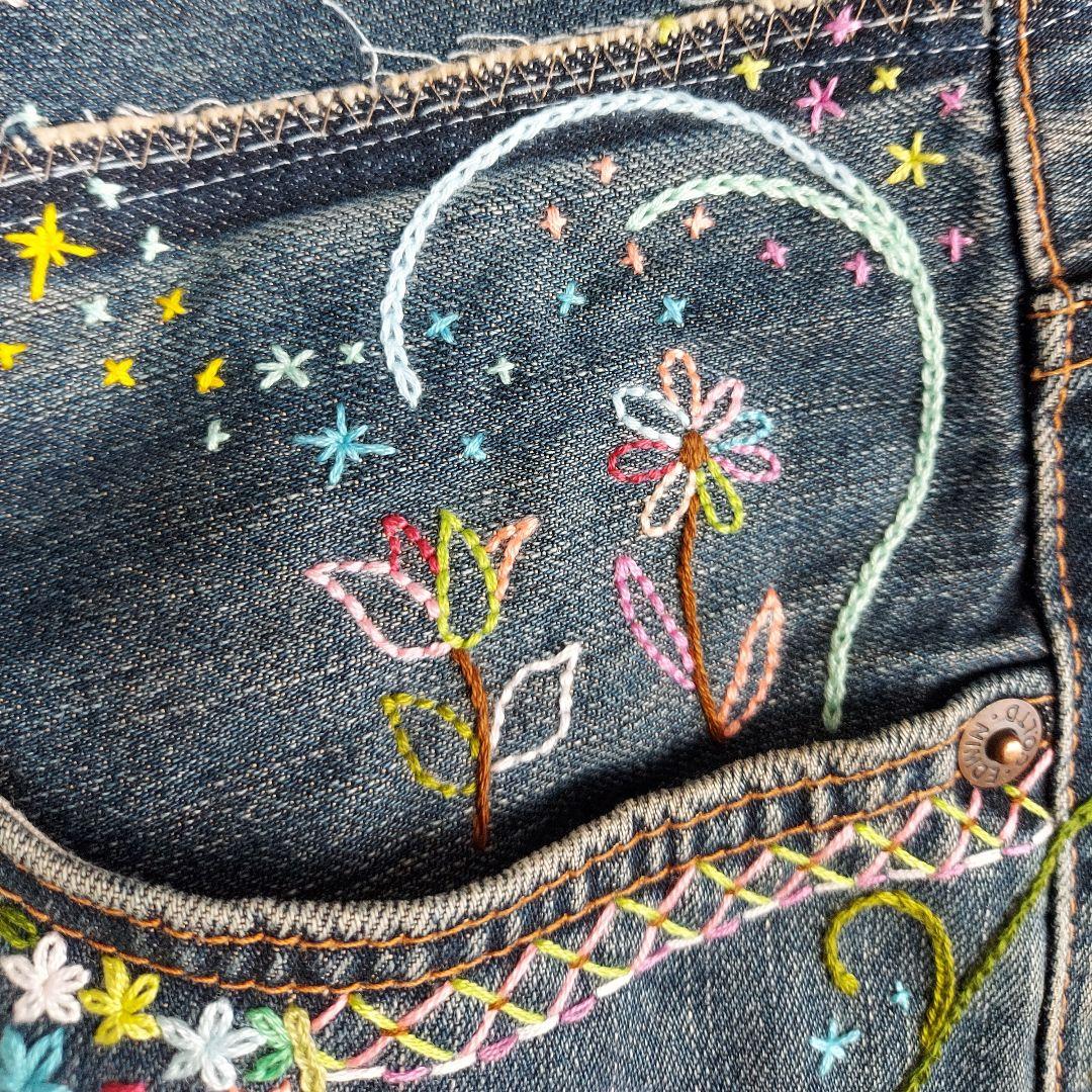 【ほたる】刺繍デニムバック　No.675　　&　ショルダーベルト