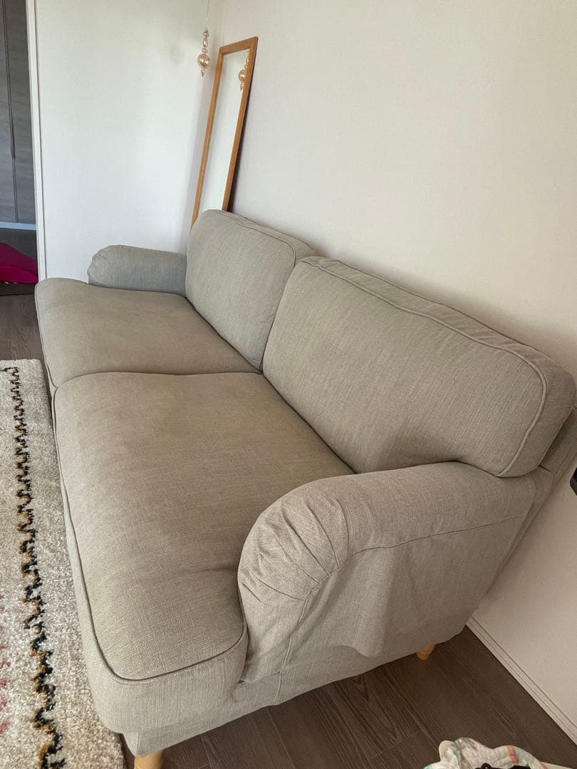 送料込み！IKEA イケアソファ3人掛け　グレー　ストックスンド