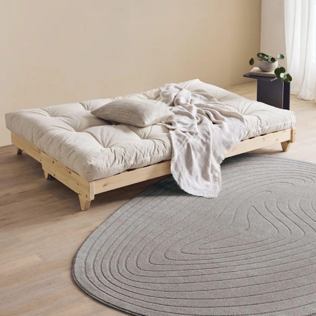 北欧風　木製　ソファベッド　フレーム　布団付きkarup カーラップ