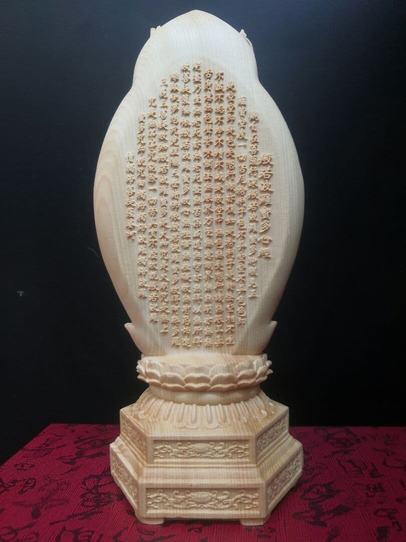 【修縁堂】彫刻仏像 千手観音 観音像 六角台座 仏教木彫 供養仏 開運風水