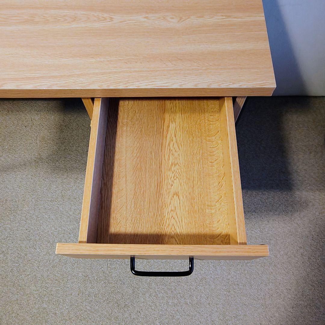 お洒落 アイアン×木目 デスク 引出し付