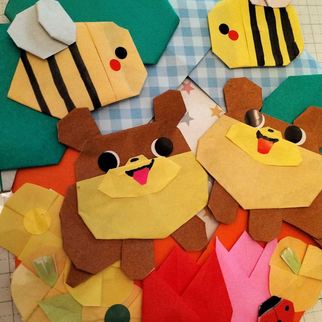 【購入不可】折り紙　春リース　ポメラニアン　壁面