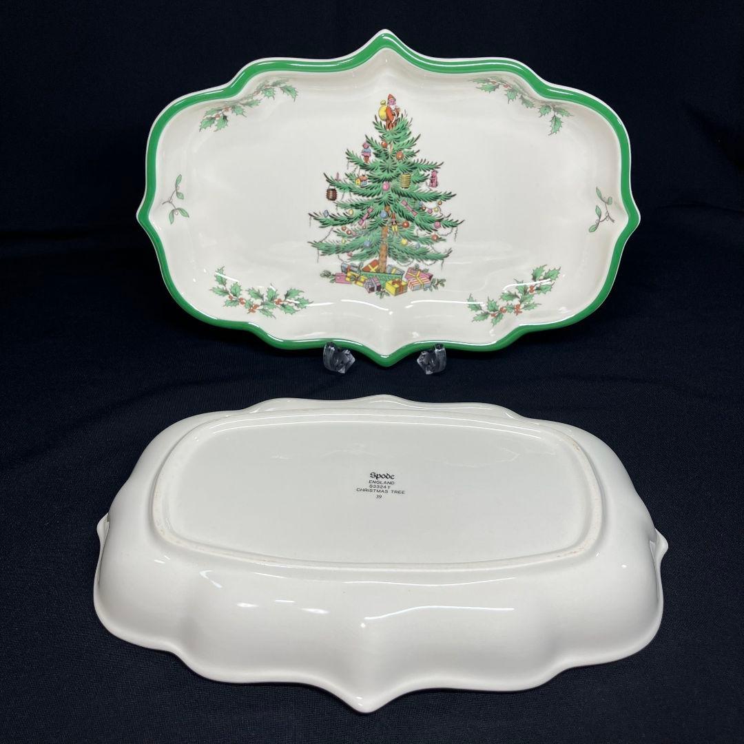 スポード クリスマスツリー オーバルプレート 2客 カップ&ソーサー 1客