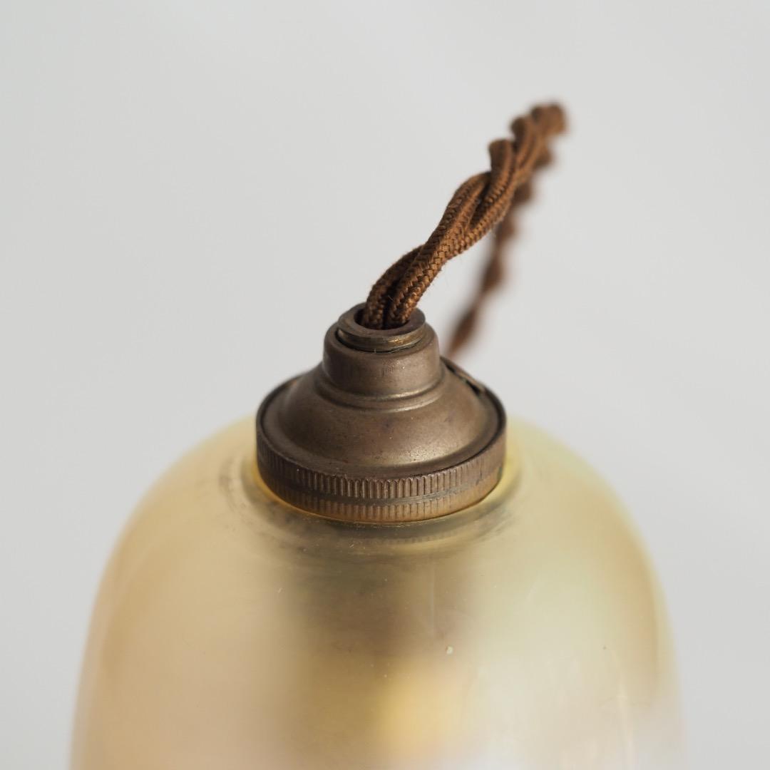 シェードランプ ヴァセリンガラス 天吊りランプ / アンティーク 英国製