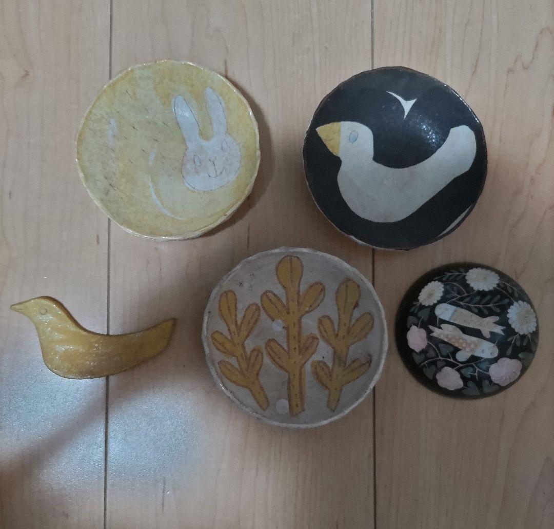 鹿児島睦　小皿　ハンドワーク　３枚セット　おまけつき