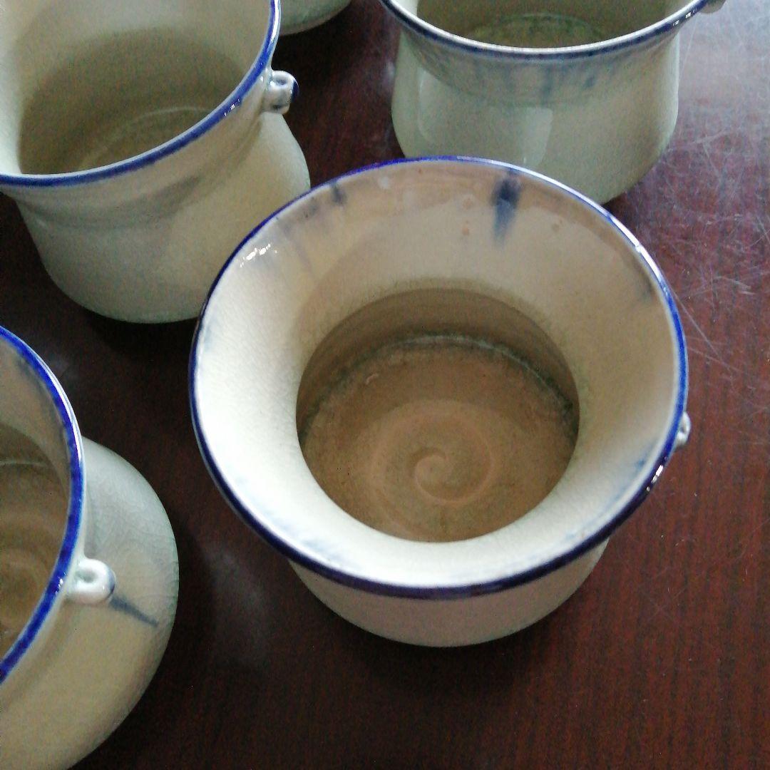 瀬戸焼　志の窯　御深井双耳胴締向付　10客　9cm　今物