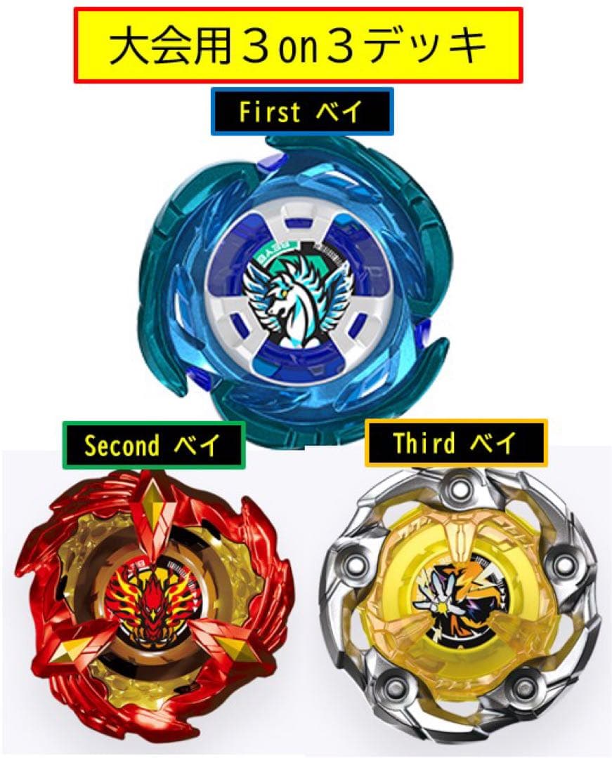 ベイブレードX 大会用3on3デッキ エアロペガサス・Rラッシュビット他
