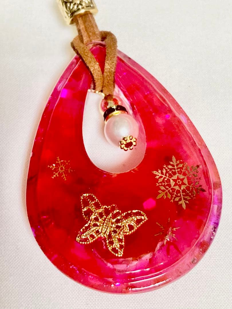 【N.643】ハンドメイドネックレス　オルゴナイト 大きめ　薔薇　ローズクォーツ