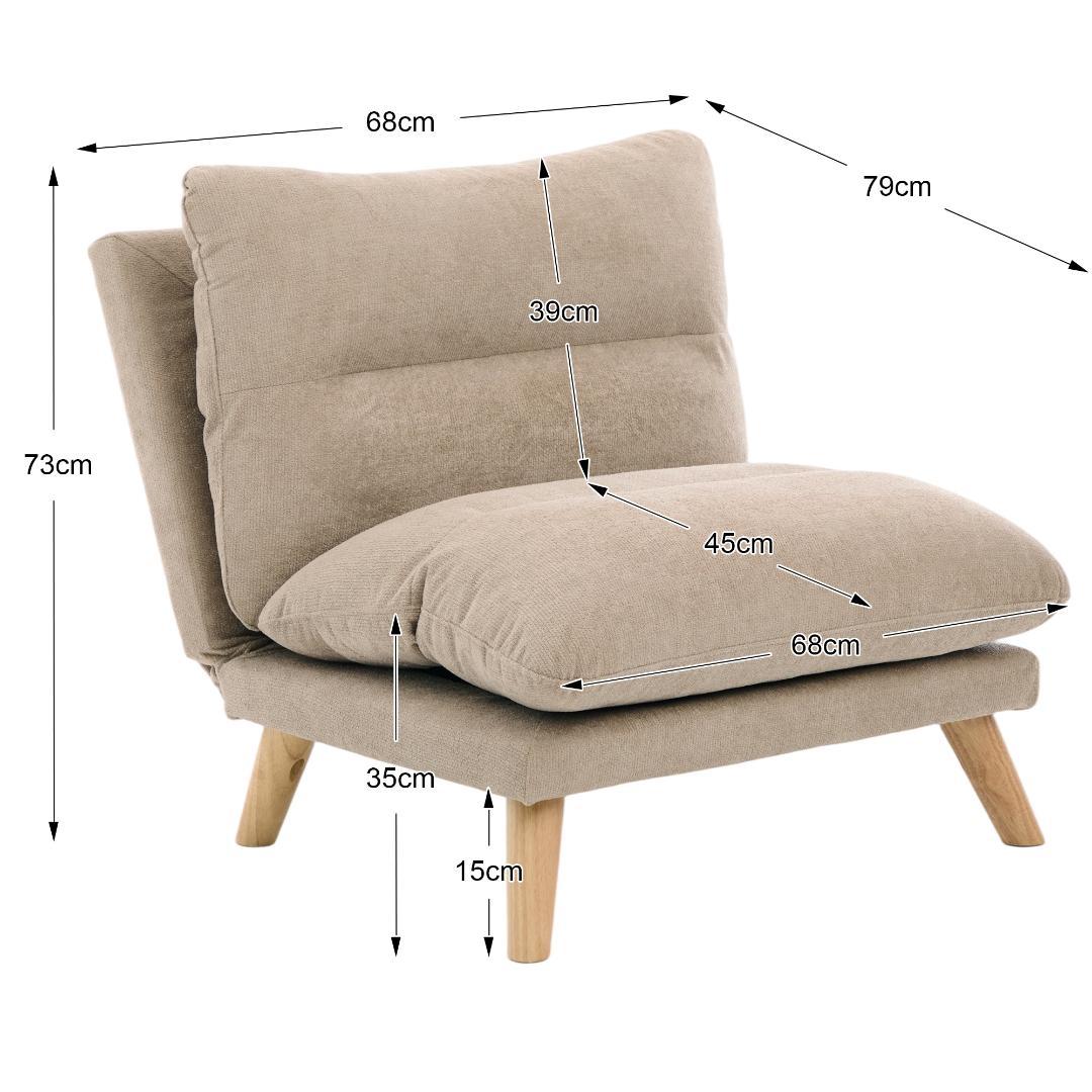 【新品】一人掛け折り畳みソファ 90-160°調節 低反発メモリーフォーム