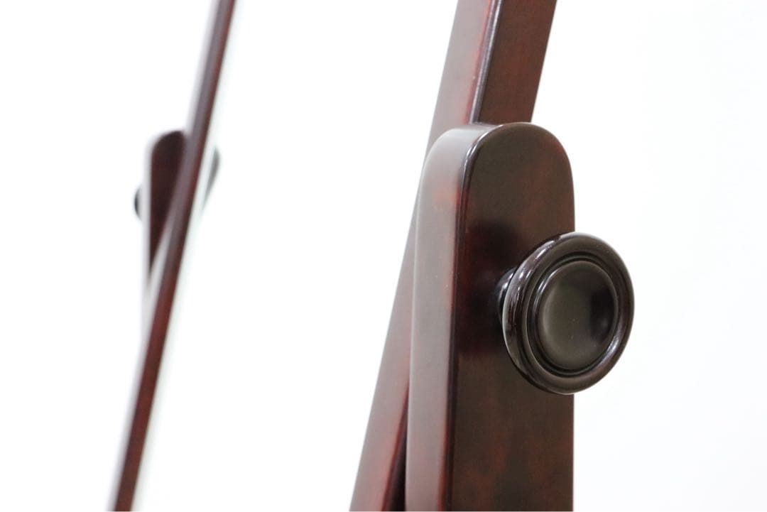 GMGF107○安芸民芸 スタンドミラー 鏡 姿見 全身鏡 椛 樺材 無垢材