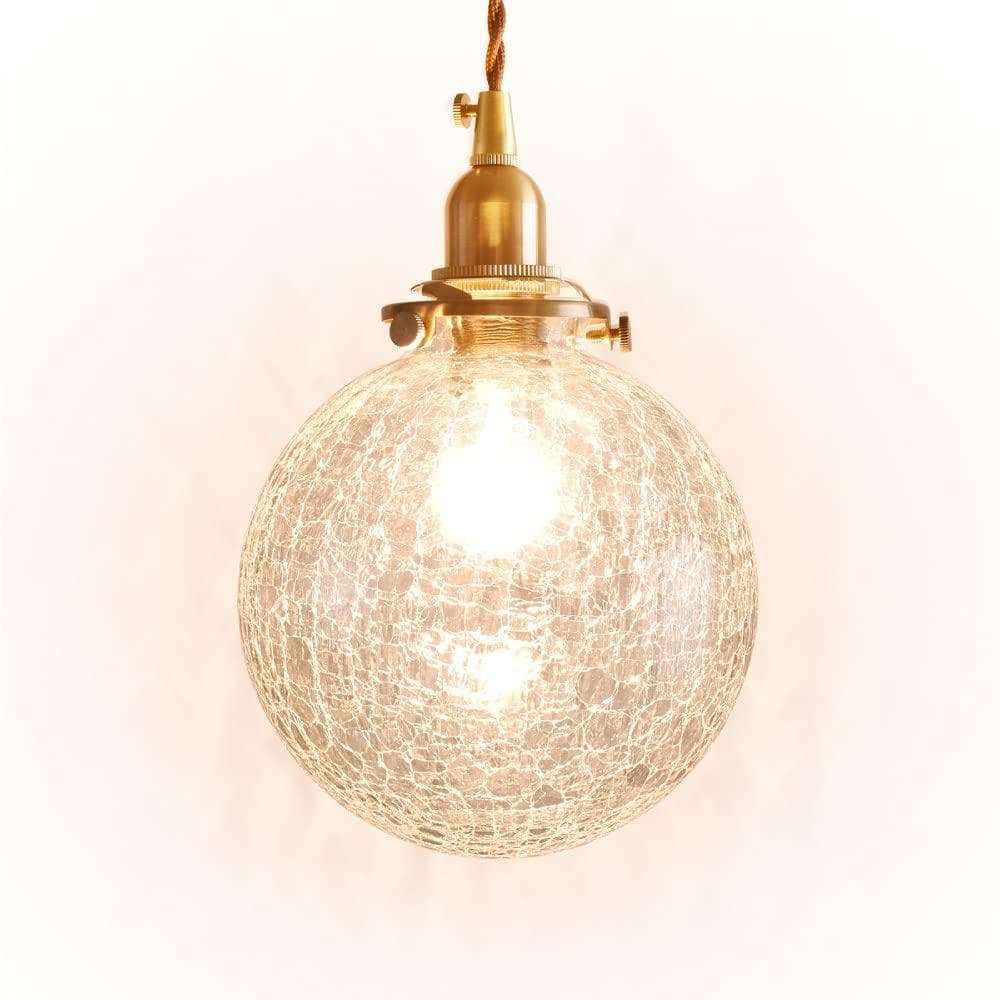 ガラスペンダントライト 小ぶり 真鍮 アンティーク 吊り下げ