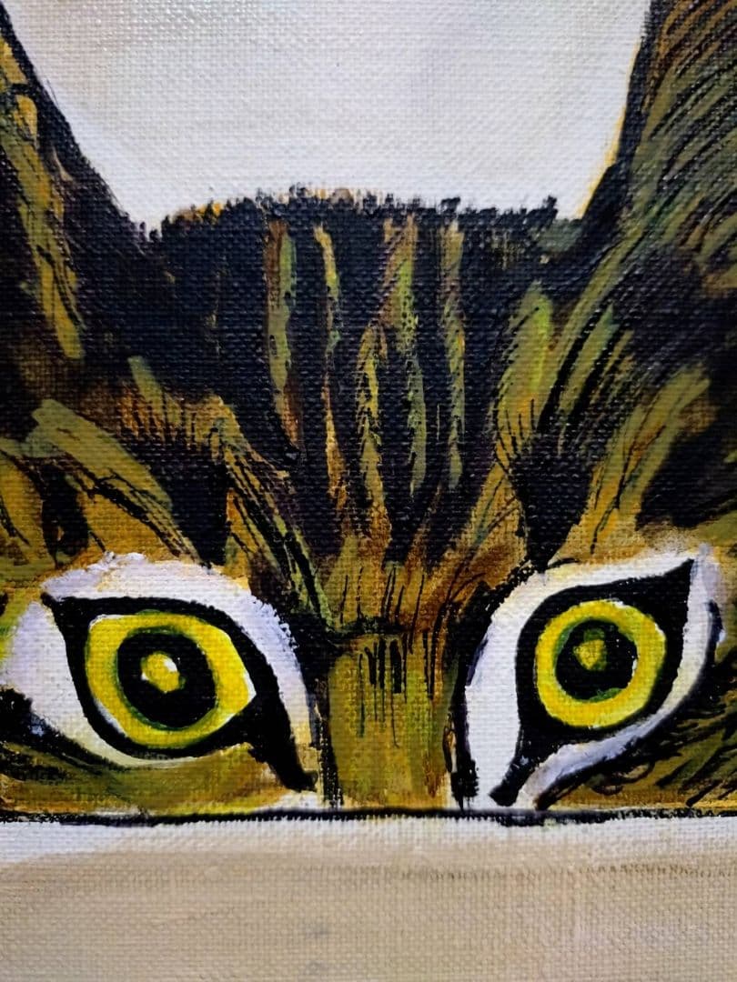 【F6号】藤田嗣治【仕立て屋の猫】手描き/表裏サイン・鑑定書有/油彩/水彩/額縁