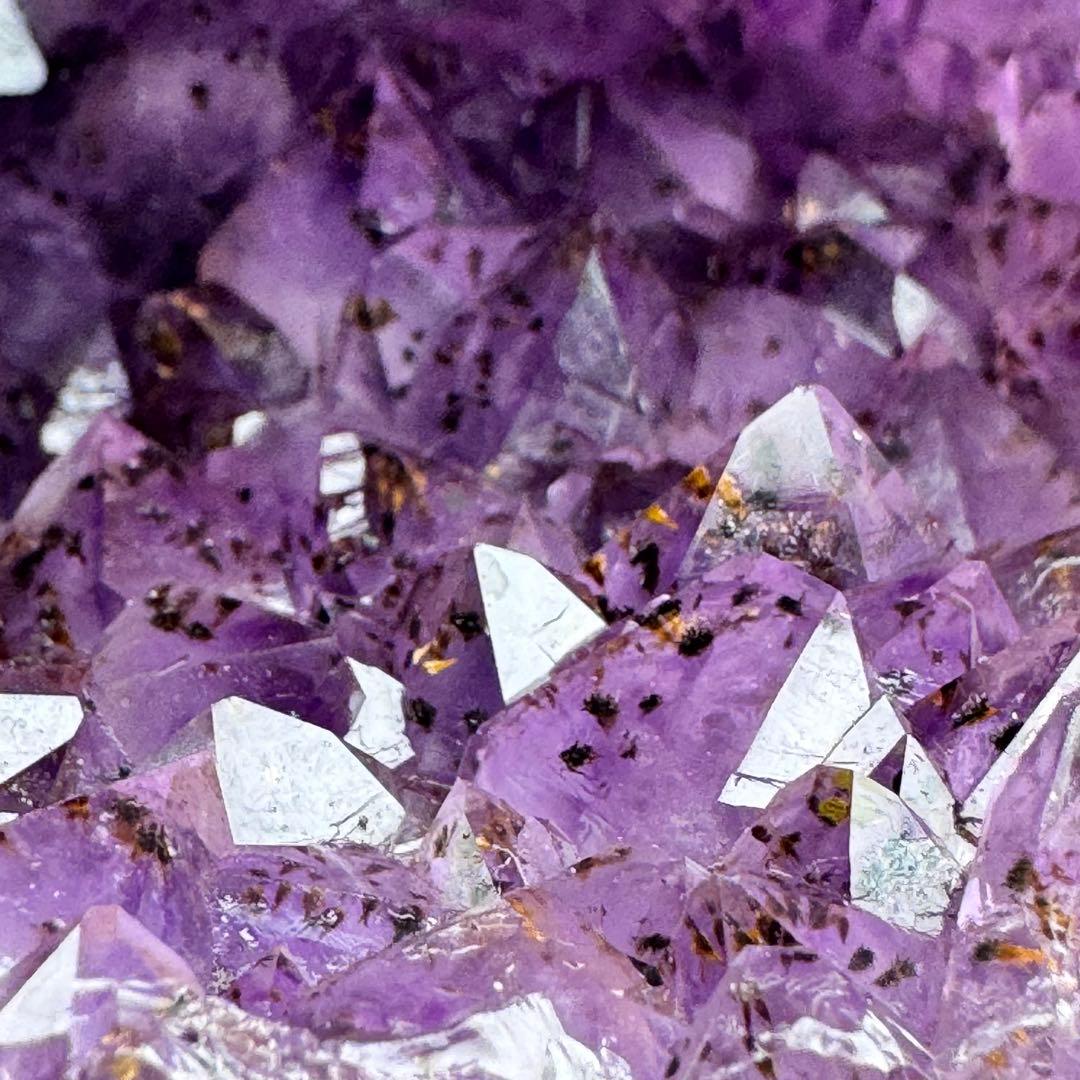 G-139ピンク紫色特大ハート型アメジストクラスター ドーム 原石 3.56kg