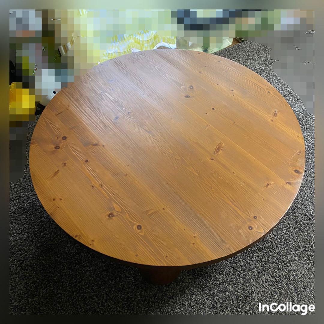 ちゃぶ台　丸テーブル　座卓　円卓　折りたたみテーブル　天然木　ローテーブル　美品