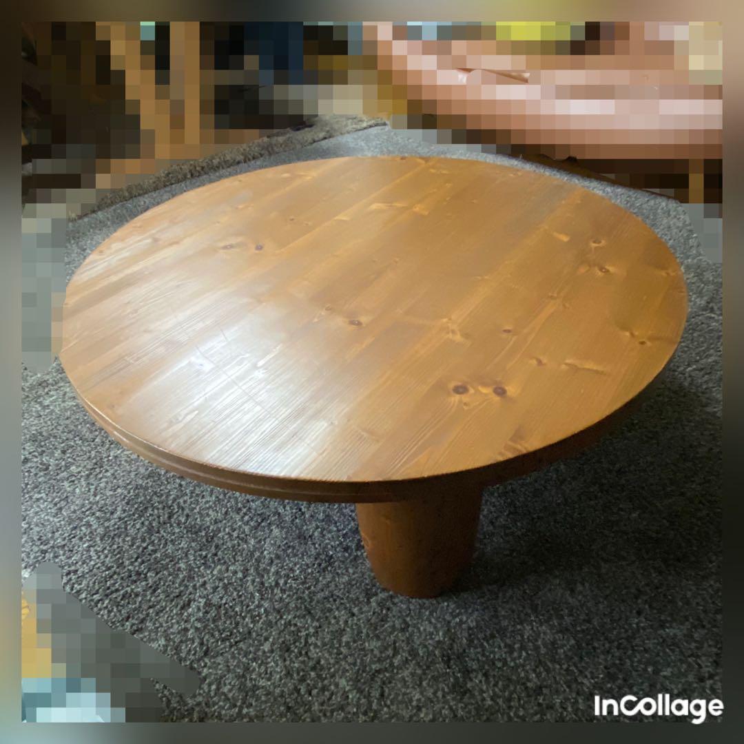 ちゃぶ台　丸テーブル　座卓　円卓　折りたたみテーブル　天然木　ローテーブル　美品