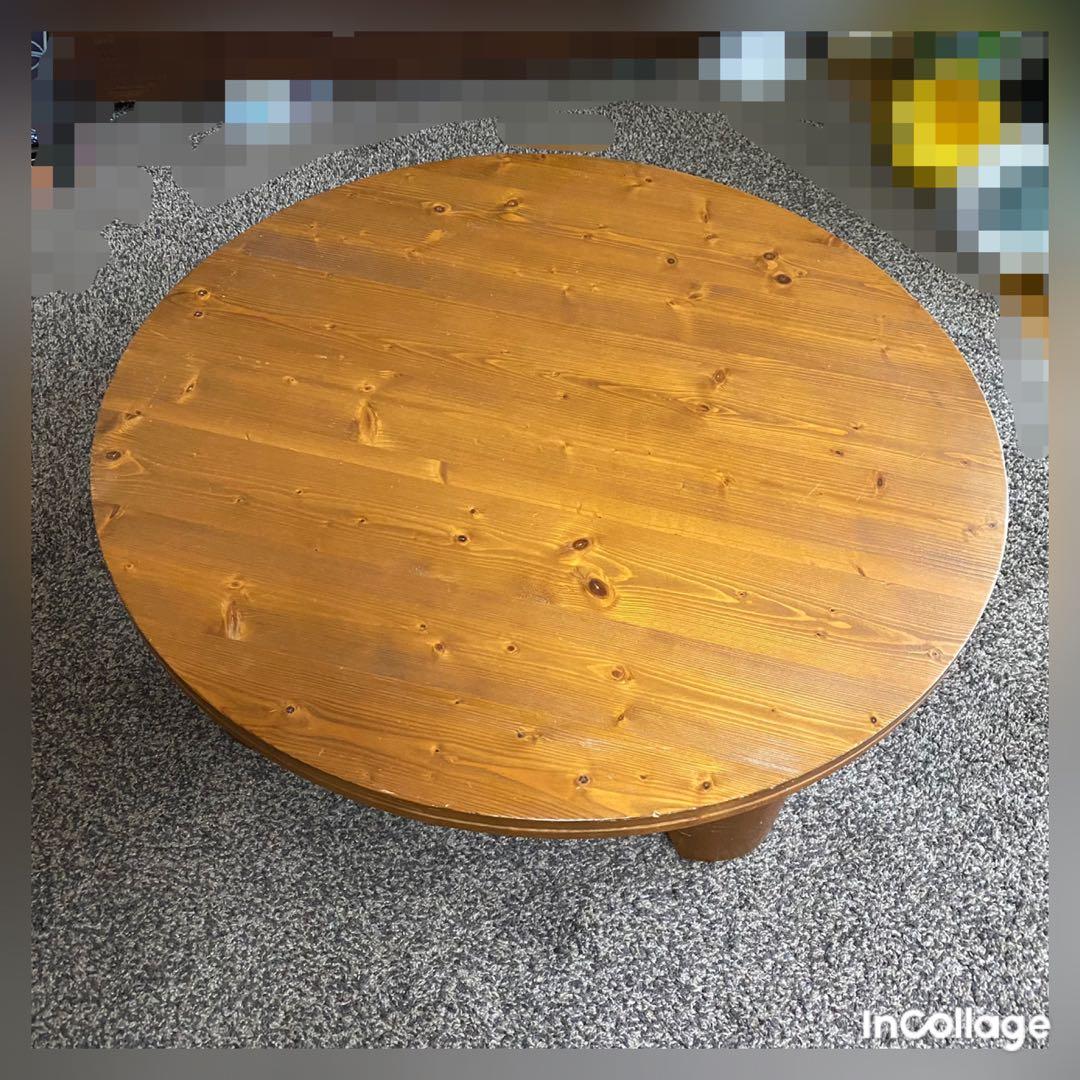 ちゃぶ台　丸テーブル　座卓　円卓　折りたたみテーブル　天然木　ローテーブル　美品