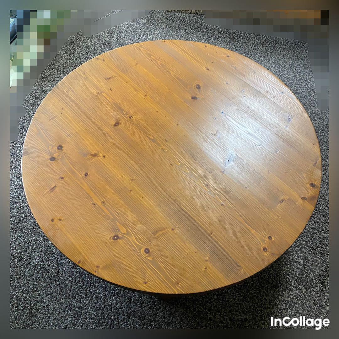 ちゃぶ台　丸テーブル　座卓　円卓　折りたたみテーブル　天然木　ローテーブル　美品