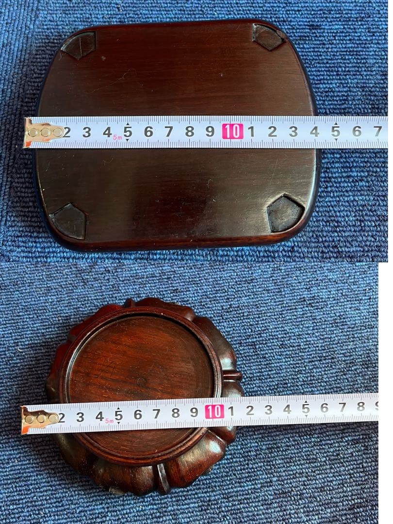 1065 中国美術 唐木花台 2客 香炉台 飾台 紫檀 盆栽台 - メルカリ