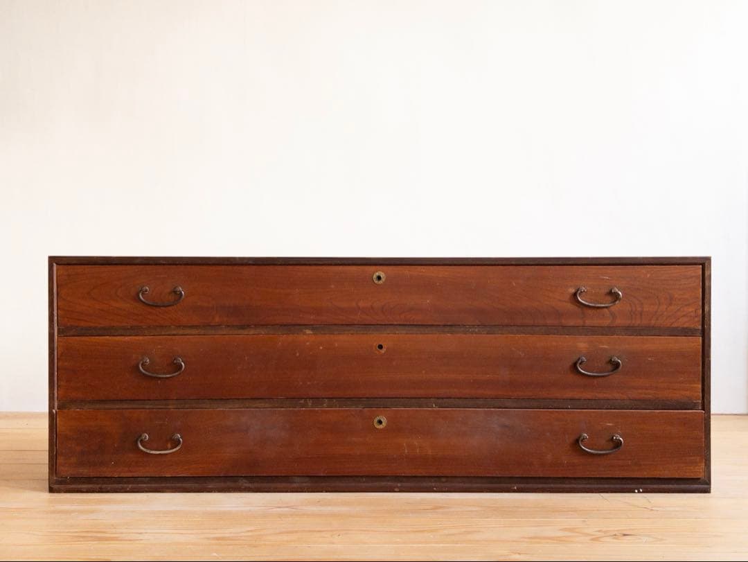 ローボード　棚　3段　木製　収納棚　古道具　古家具　ビンテージ　アンティーク