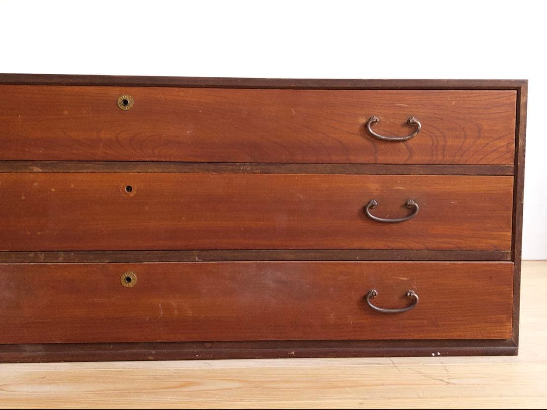 ローボード　棚　3段　木製　収納棚　古道具　古家具　ビンテージ　アンティーク