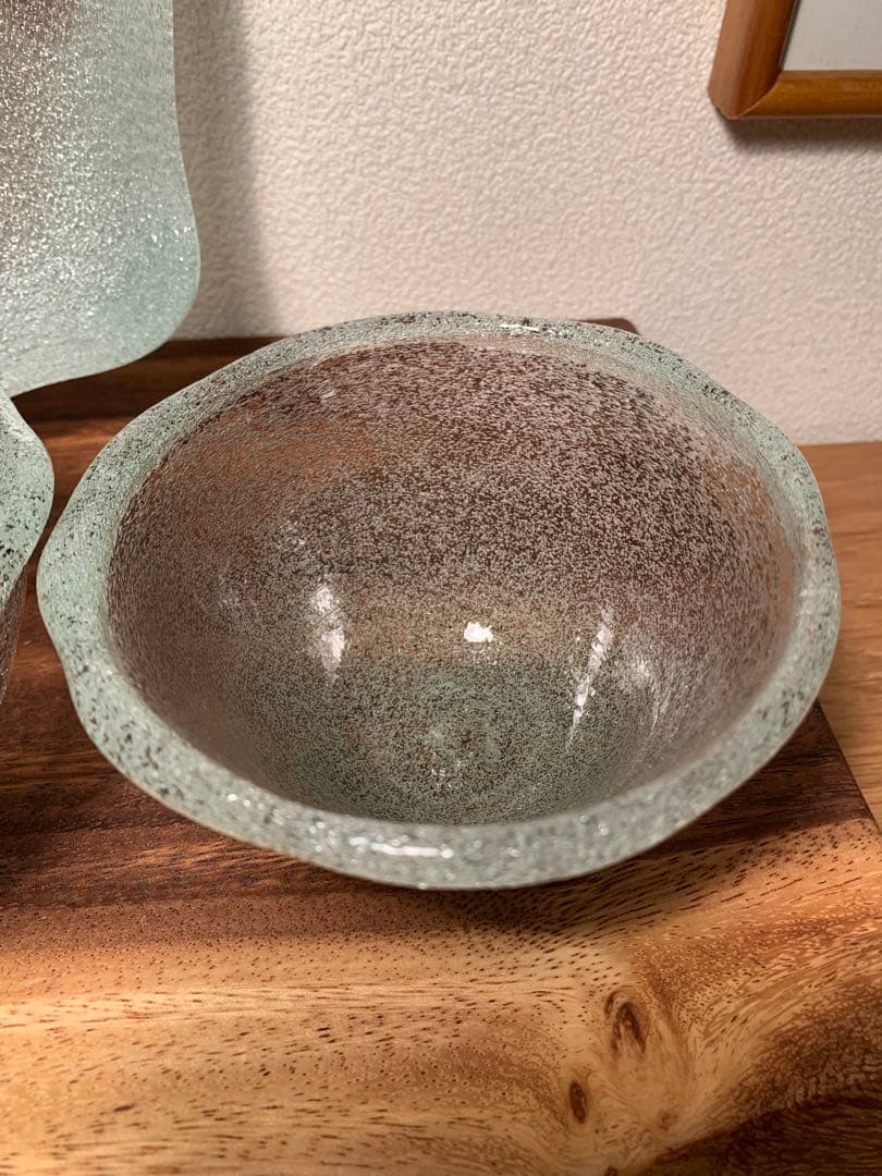 稲嶺盛吉 宙吹きガラス ボウル プレート 3点セット 琉球ガラス 現代の名工