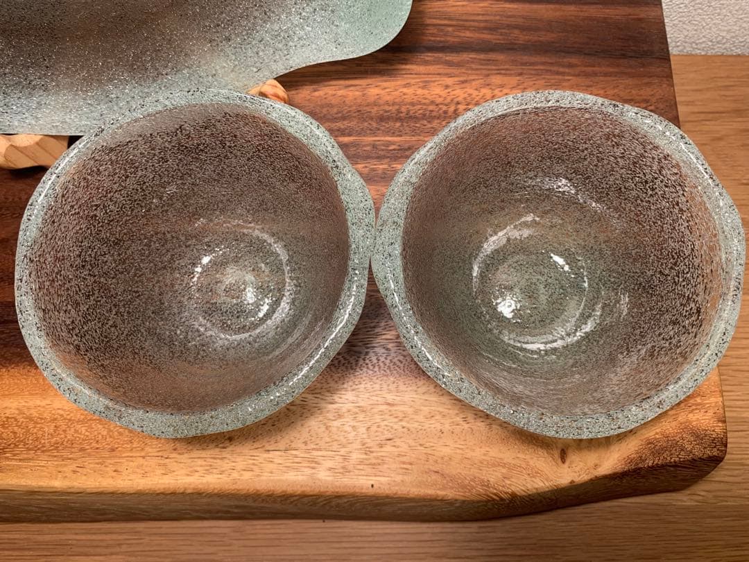 稲嶺盛吉 宙吹きガラス ボウル プレート 3点セット 琉球ガラス 現代の名工