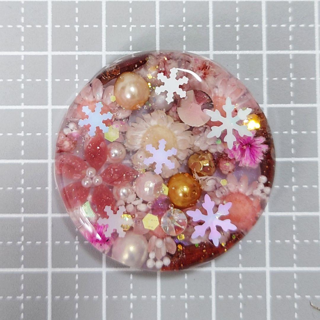 レジン　猫　ドライフラワー　ヘアゴム　ブローチ　ポニーフック　No.380