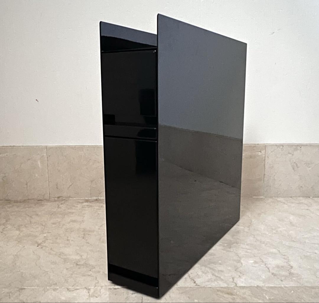 山崎実業 隠せる 調味料ラック 2段 ブラック タワー tower