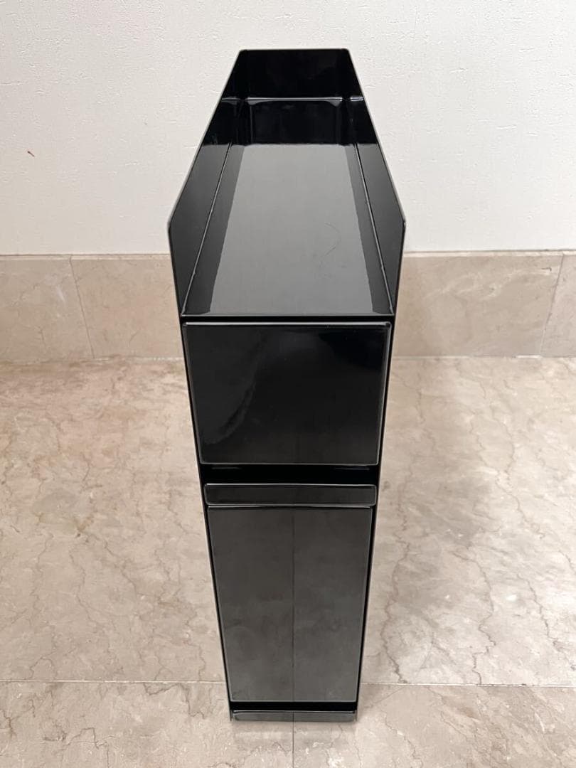 山崎実業 隠せる 調味料ラック 2段 ブラック タワー tower