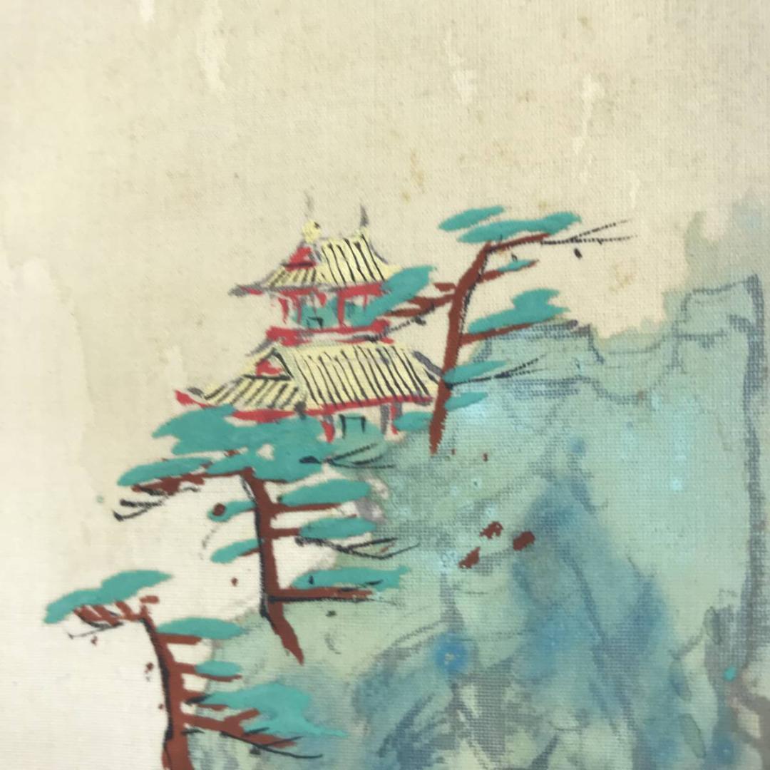 真作】山本紅雲/松林雪斎図/山水図/雪景山水図/掛軸/名家伝来/AD-195