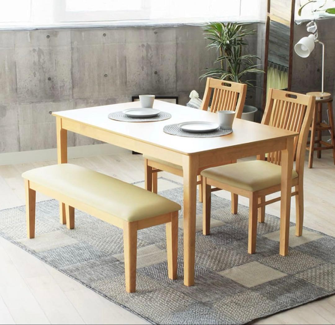 【送料込】ダイニングベンチ 幅150×奥行35×高さ44cm 組み立て済み