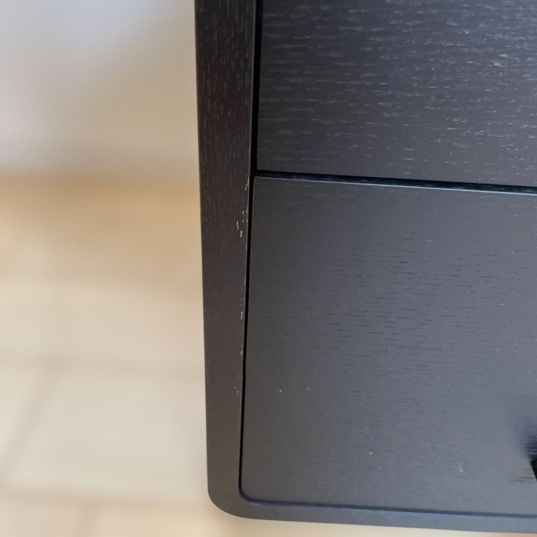 日進木工 ブリック・ブロック ブラック3段引き出しチェスト　SEMPRE