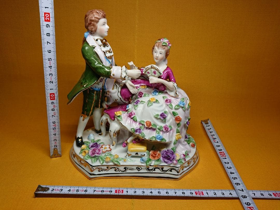 美品】西洋美術 マイセン 貴婦人 置物 インテリア 工芸品 美術品 A3257
