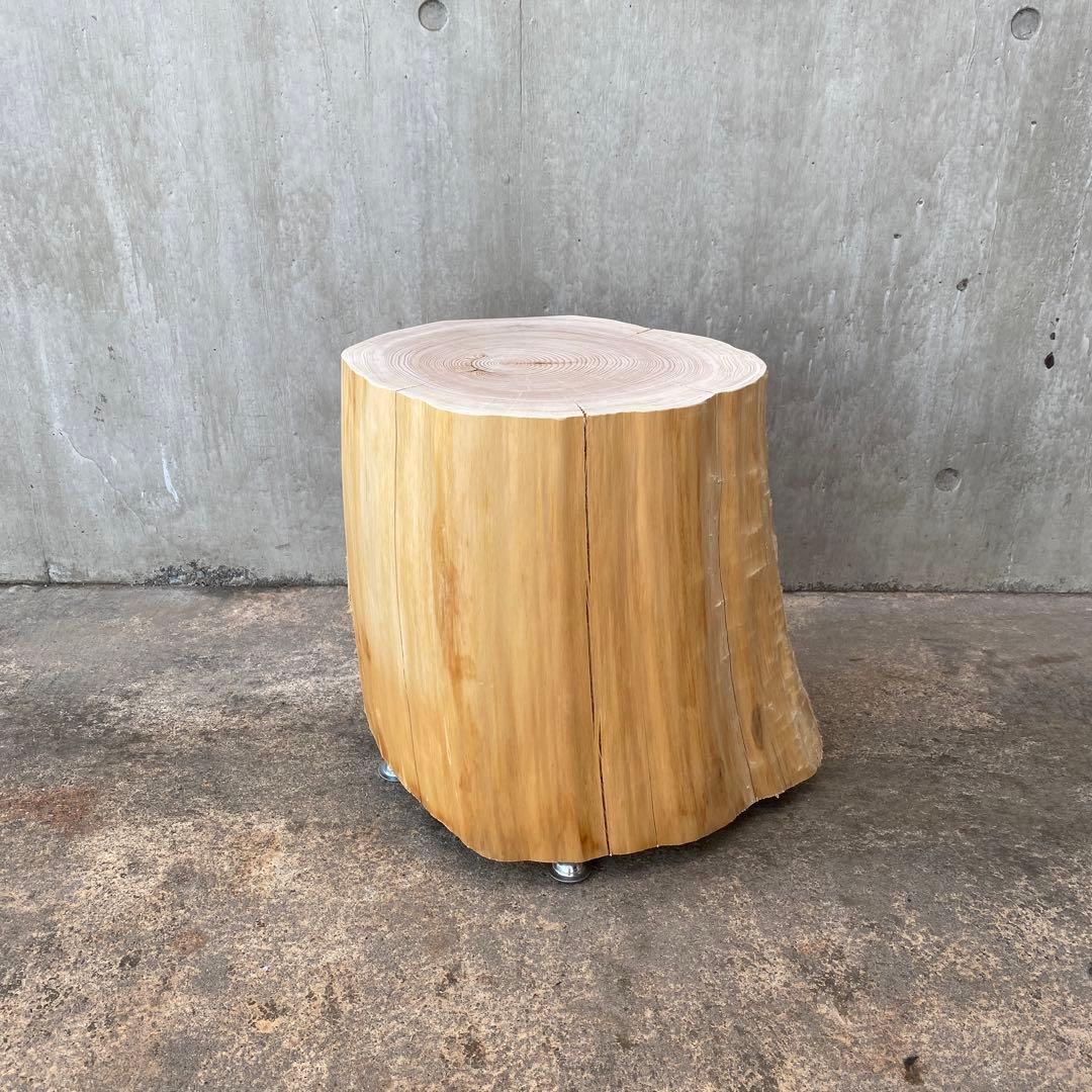 【ひのき切り株のサイドテーブル】丸太 椅子 スツール インテリア 什器 ショップ