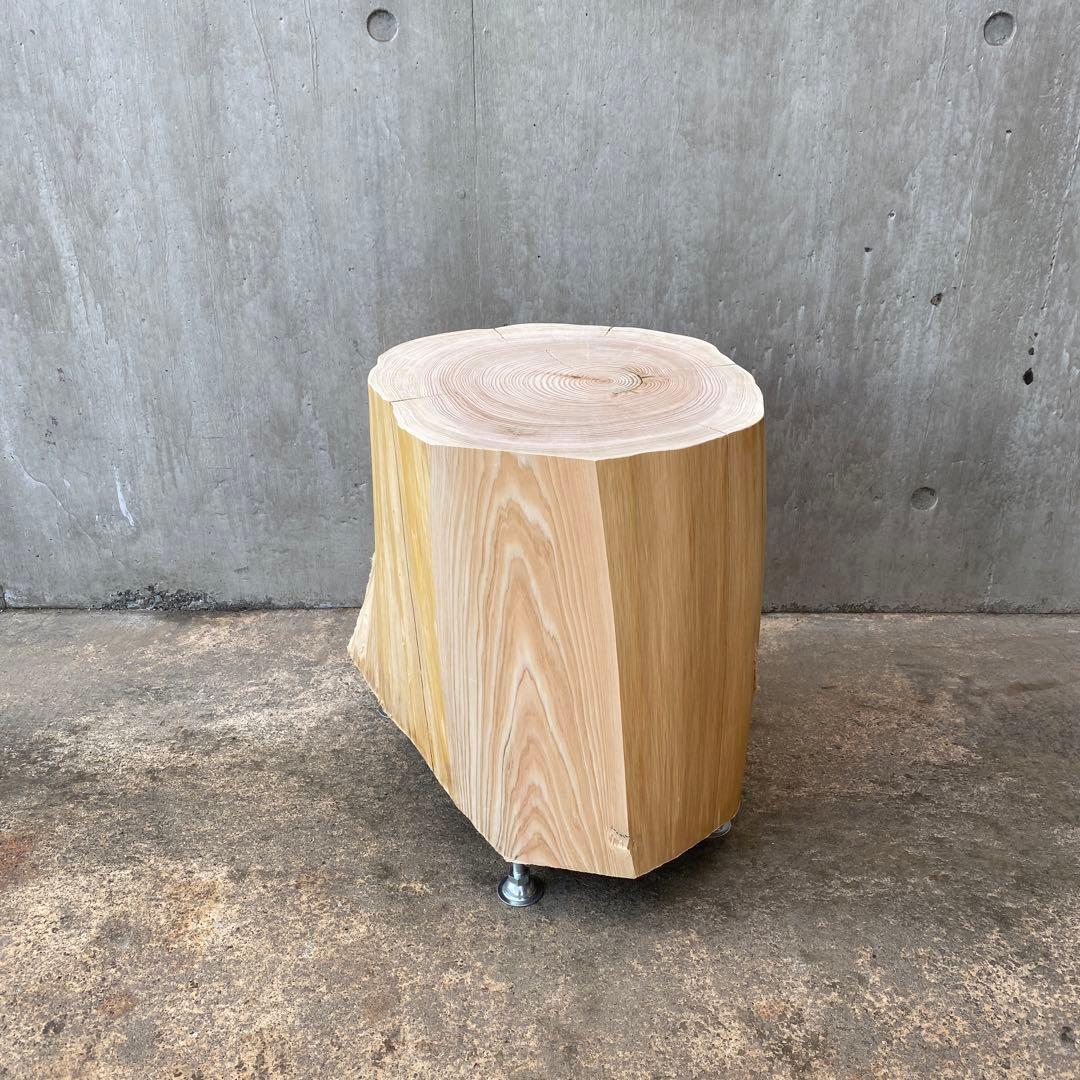 【ひのき切り株のサイドテーブル】丸太 椅子 スツール インテリア 什器 ショップ