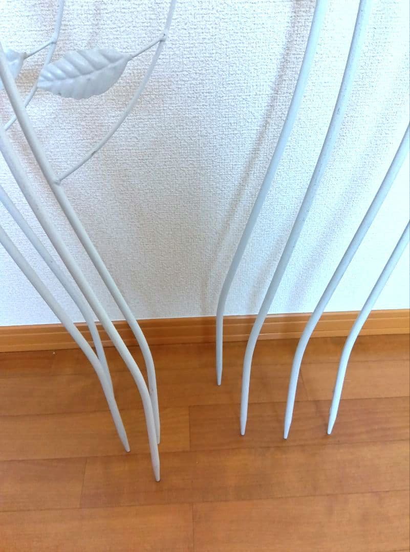 2個セット 白 ミニオベリスク トレリス 鳥 ガーデニング 支柱 バラ