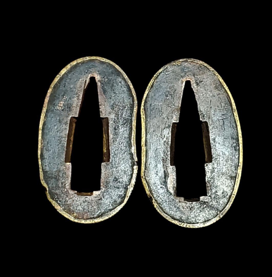 状態の良い金着せ切羽。二枚一組