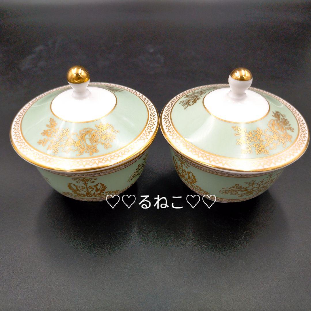 【新品】ウェッジウッド コロンビア セージグリーン オリエンタル カップ ペア