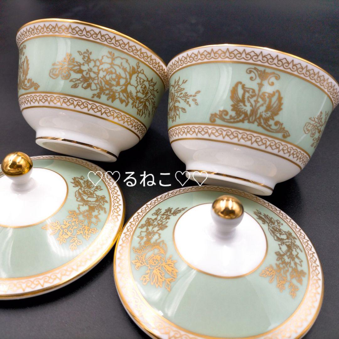 【新品】ウェッジウッド コロンビア セージグリーン オリエンタル カップ ペア