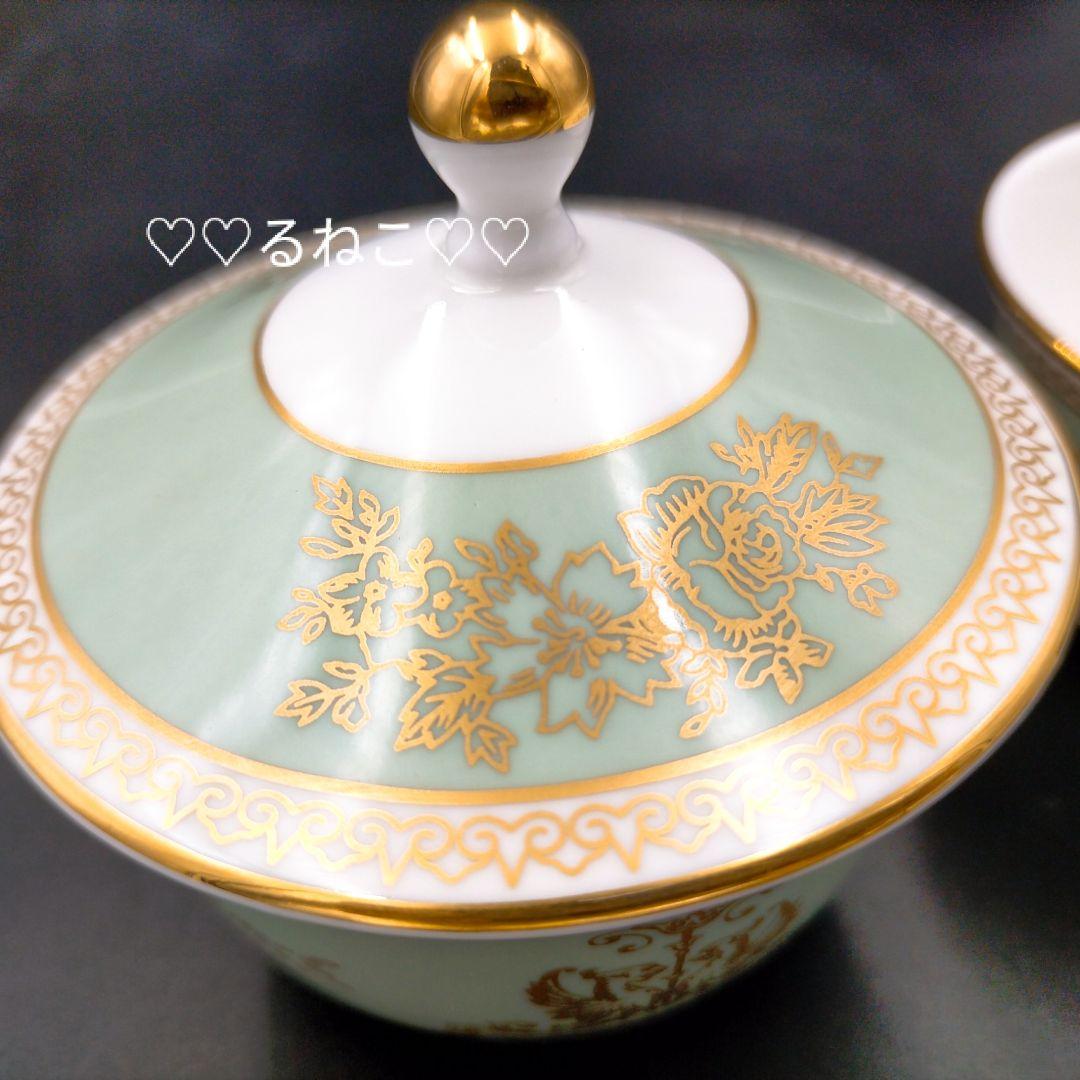 【新品】ウェッジウッド コロンビア セージグリーン オリエンタル カップ ペア