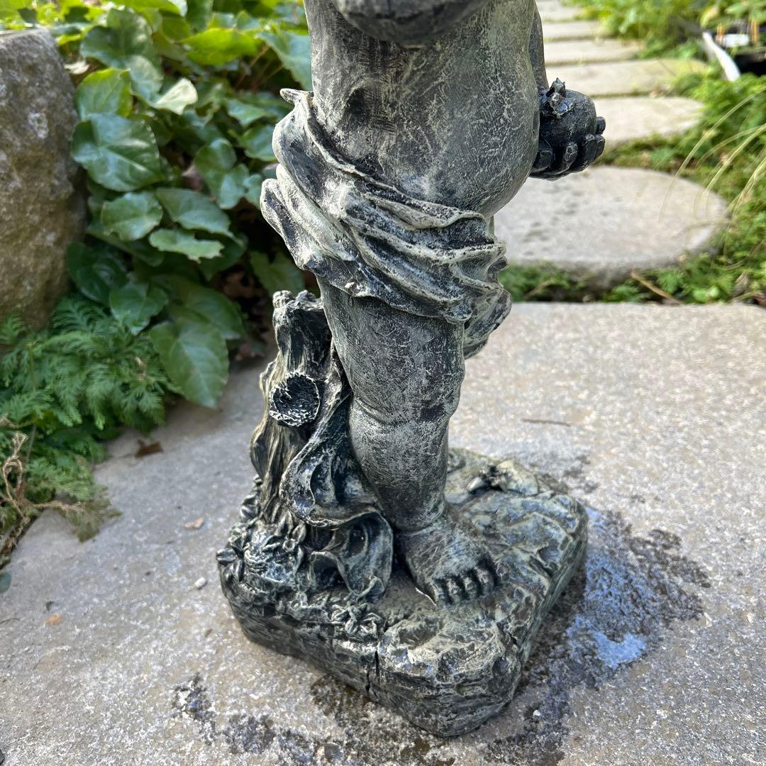 ガーデン大型オーナメント　オブジェ　小鳥と歌うケルビム　新品未使用保管品