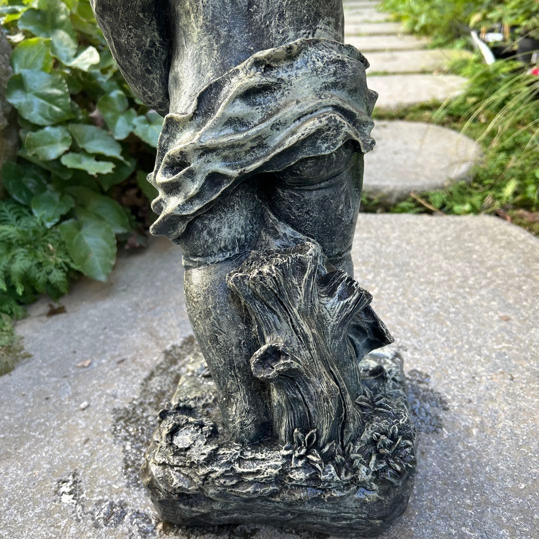 ガーデン大型オーナメント　オブジェ　小鳥と歌うケルビム　新品未使用保管品