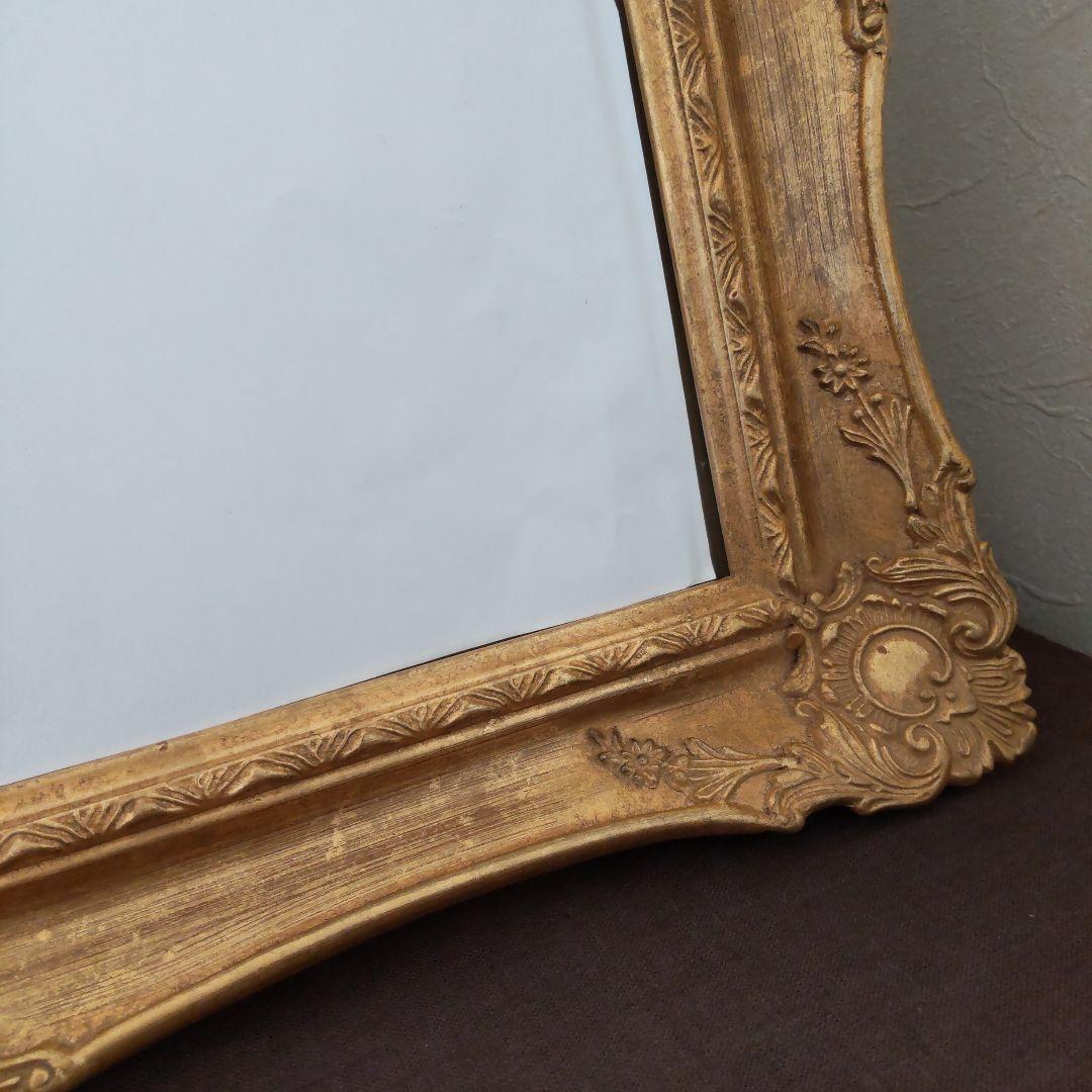 アンティークミラー　(ゴールド)