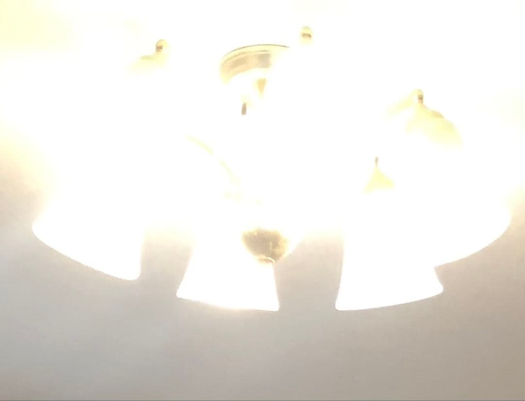 ゴールド シャンデリア 6灯 ガラスシェード　ナショナル　照明器具