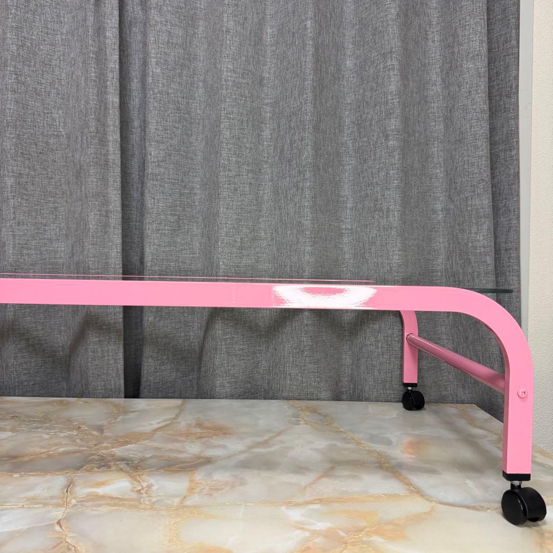 ガラステーブル ファンシーピンク レトロ 80s