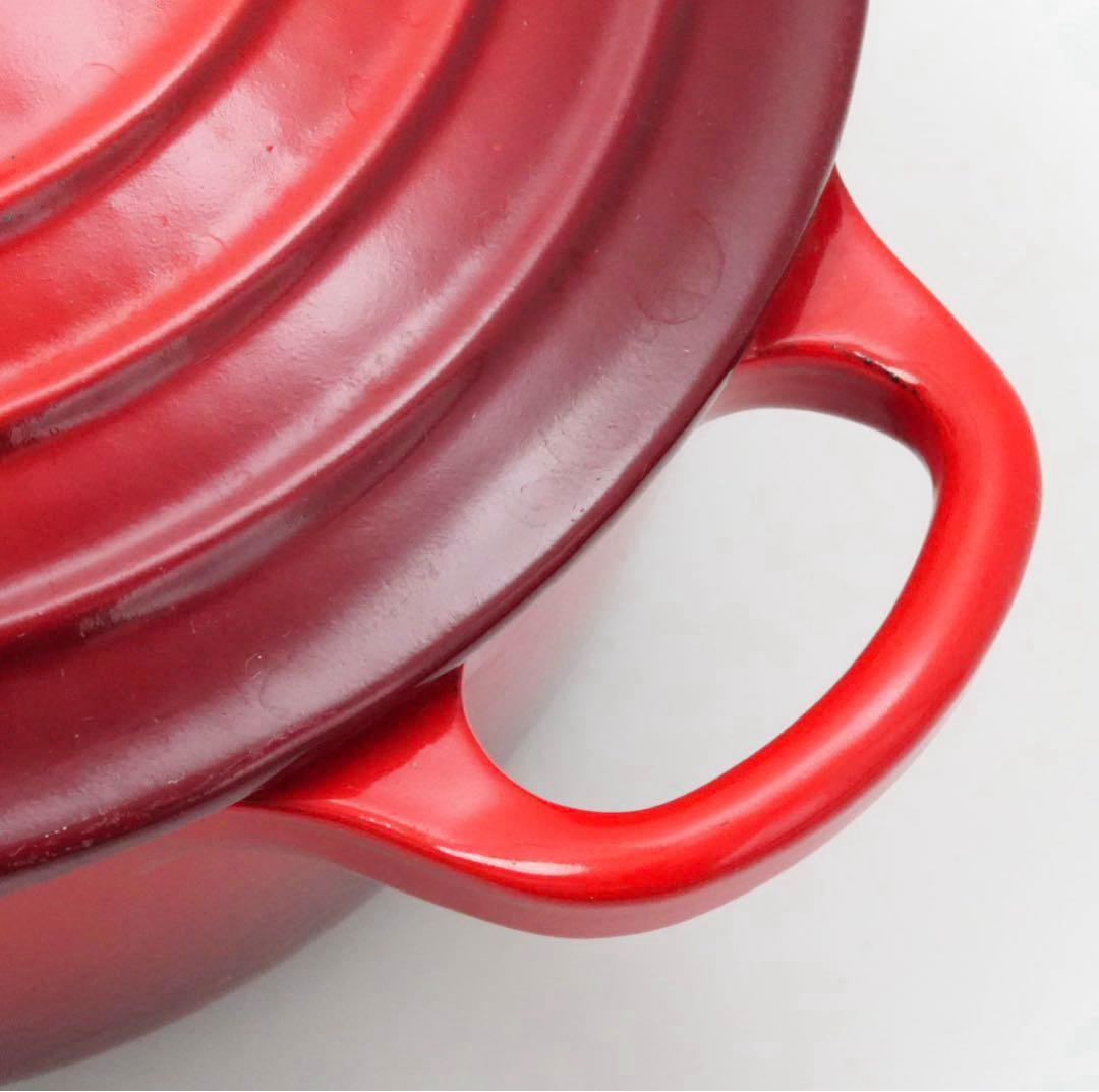 【美品】LE CREUSET　ココット ロンド チェリーレッド　18cm
