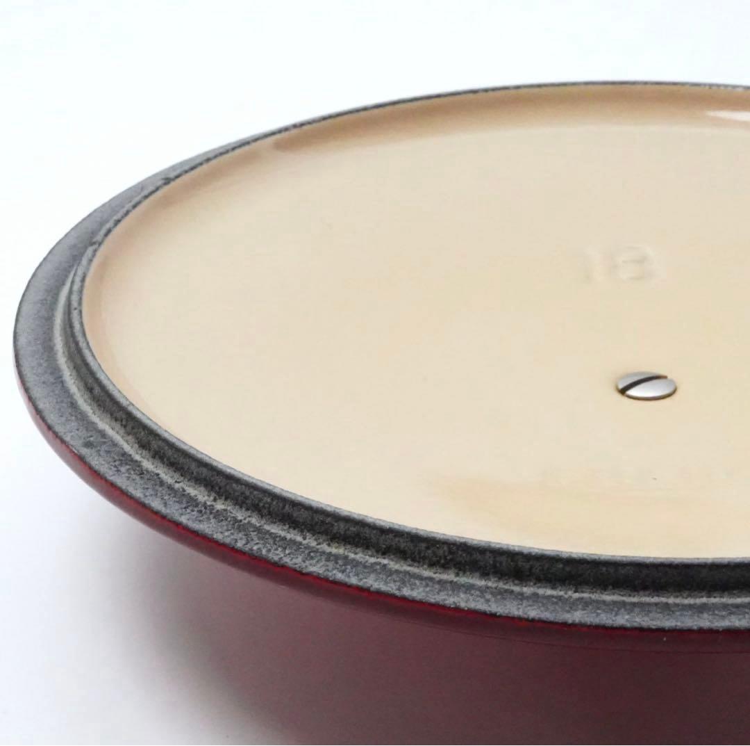 【美品】LE CREUSET　ココット ロンド チェリーレッド　18cm